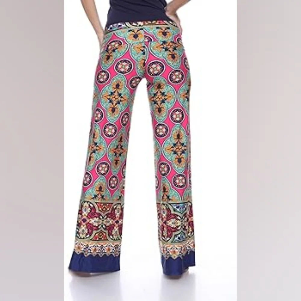 WHITE MARK Bohemian Multicolor Palazzo Pants NWT